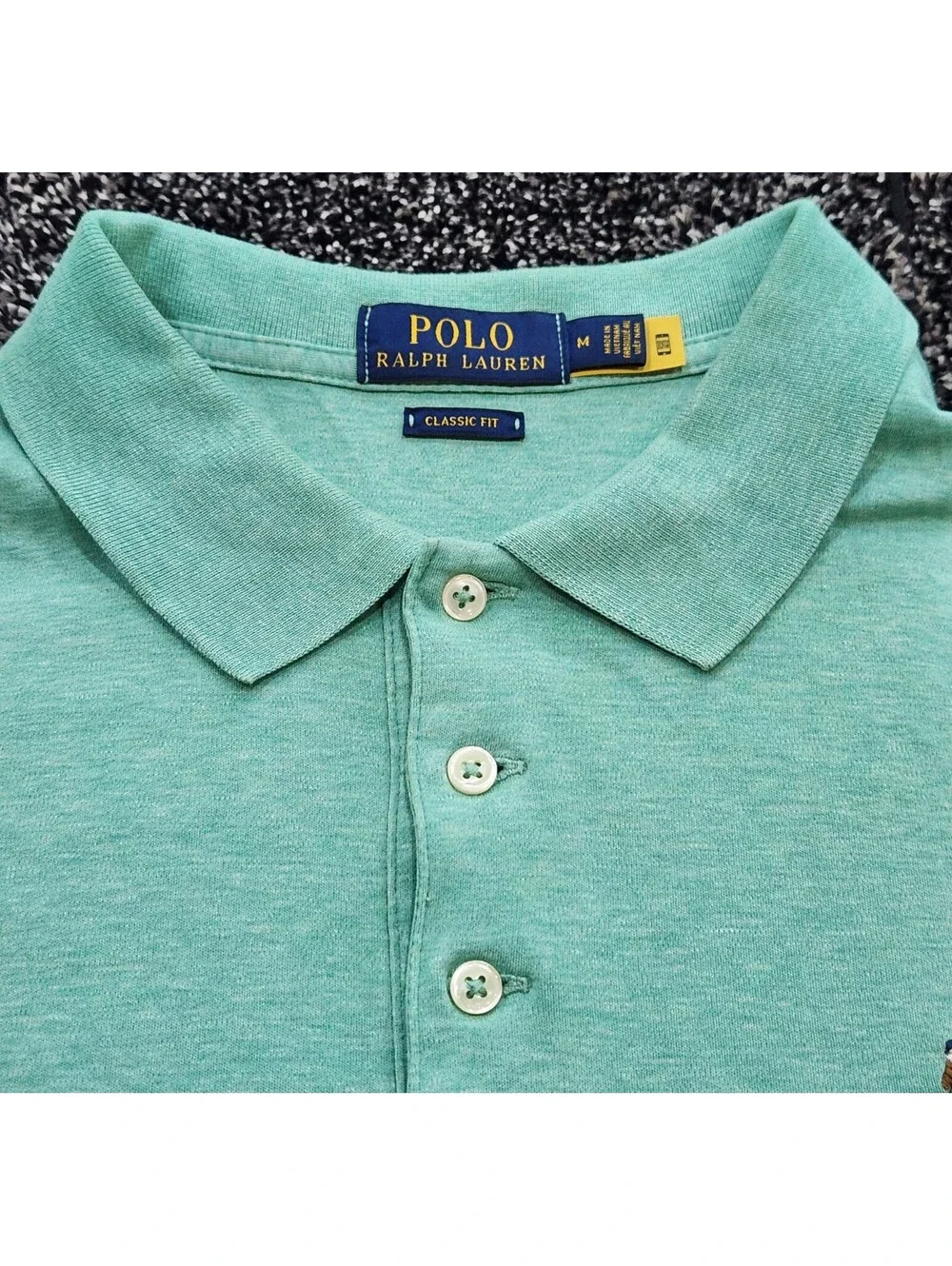 New Polo Ralph Lauren Mens Green Classic-Fit Short-Sleeve Polo Shirt Sz Medium